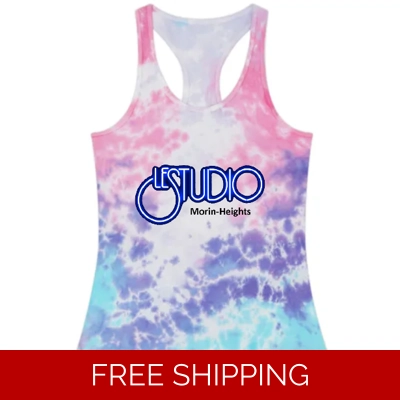 Custom Tank Tops Women Tie Dye Racerback Le Studio MH Black